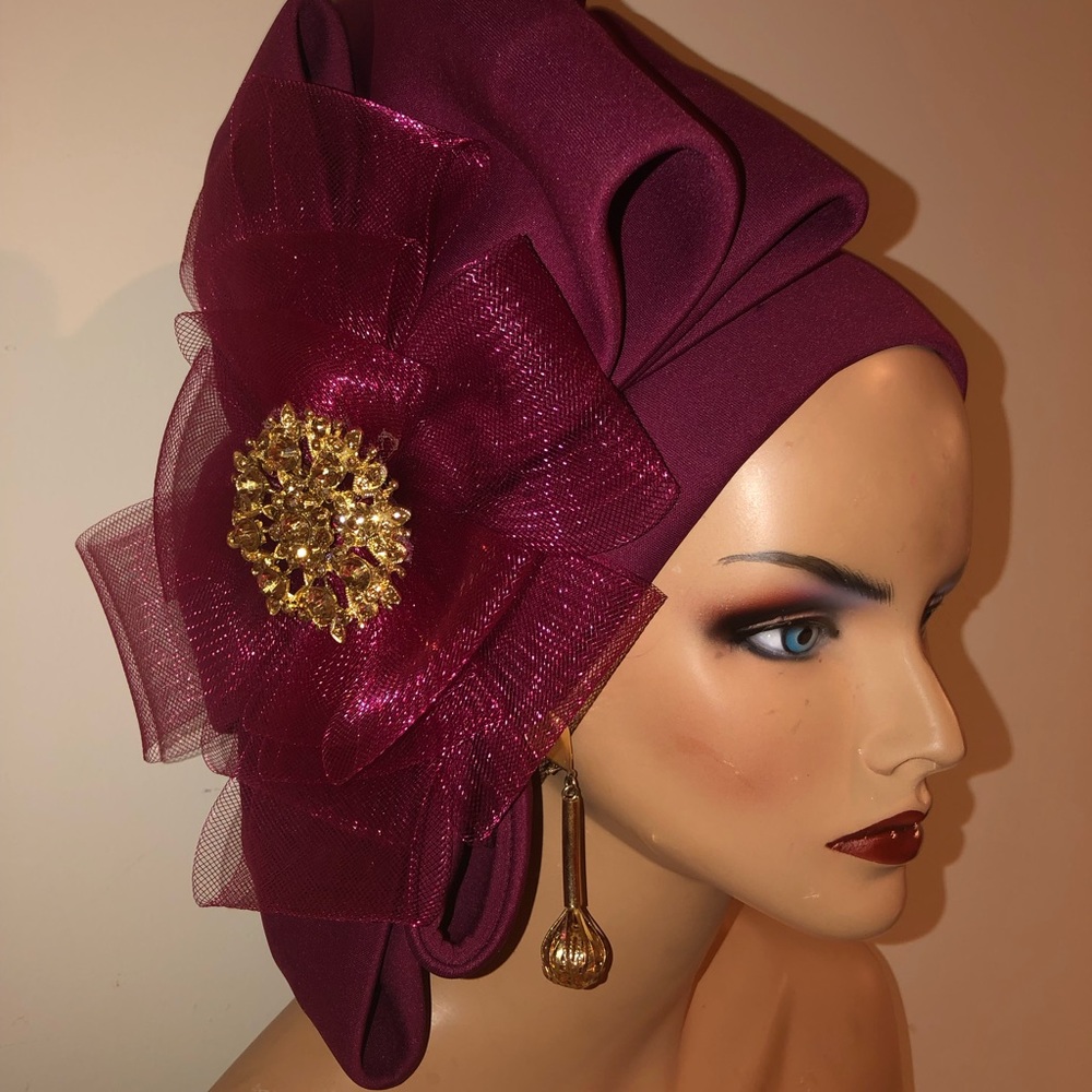 Fashionable Turban cap with big bow